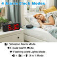 thumbnail image 3 of 2X Loud Alarm Clock for Heavy Sleepers Adults,Dual Alarm Clock with Bed Shaker,for Bedrooms,6.5In Display with Dimmer, 3 of 7