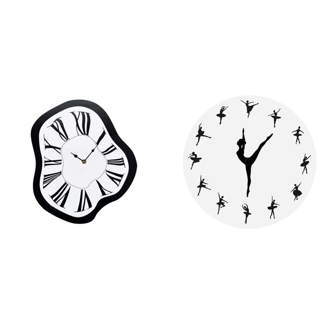 Reloj De Pared De Bailarina Acrílica Derretida. Diseño único, Creativo Y Distorsionado De Una Bailarina De Ballet. Reloj Decorativo Silencioso De Lujo Para Escritorio, Tienda, Cocina,