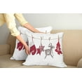 thumbnail image 2 of Ambesonne Christmas Throw Pillow Cover 2 Pack, Retro Items on, 18", Red Cream Tan, 2 of 5