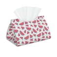thumbnail image 2 of Lsque Watermelon Printed Long Tissue Box Cover Holder, Facial Paper Organizer Dispenser,Triangle with Bottom Belt, PVC Leather Decorative Organizer, 2 of 9