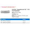 thumbnail image 2 of Fuel Tank - Compatible with 1967 - 1970 Ford Thunderbird 1968 1969, 2 of 2