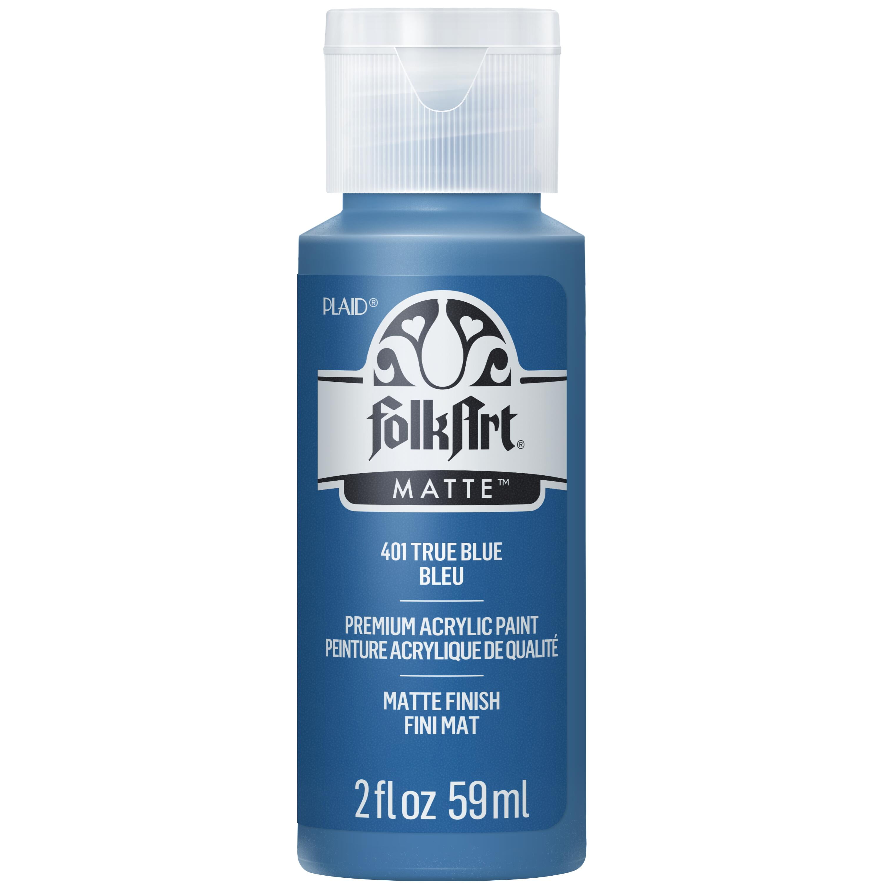 (6 pack) FolkArt Acrylic Craft Paint, Matte Finish, True Blue, 2 fl oz