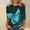 Light Blue plus size butterfly graphic tee a1, variant on Women Plus Size T-Shirt 3/4 Sleeve Butterfly Graphic Boho Top Casual Loose Fit Blouse Vacation Fashion Clothes, Yellow M