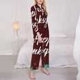 thumbnail image 3 of Disketp Happy Thanksgiving Pajamas Set Long Sleeve Sleepwear Womens Button Down Nightwear Pj Sets-{designName}-X-Large, 3 of 7