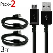2x Micro USB Cable Charger For Android, FREEDOMTECH 3ft USB to Micro USB Cable Charger Cord High Speed USB2.0 Sync and Charging Cable for Samsung, HTC, Motorola, Nokia, Kindle, MP3, Tablet and More