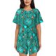 thumbnail image 1 of Fotbe Boho Dreamcatcher Conjunto de Pijama Estampado para Mujer, 2 Piezas, Ropa de Dormir con Camiseta de Manga Corta y Shorts Suaves-Large, 1 of 6