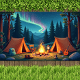 thumbnail image 4 of Outdoor Adventure Camping Banner Night Sky Design Lantern Decor Tent Setup for Outdoor Party Nature Enthusiasts Journey, 4 of 9