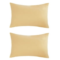 Unique Bargains 2 Packs 1800  Brushed Pillowcase Zippered, Travel, Yellow