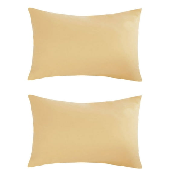Unique Bargains 2 Packs 1800  Brushed Pillowcase Zippered, Travel, Yellow