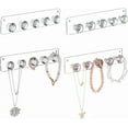 thumbnail image 1 of Organizador de joyas acrílico de 4 piezas para colgar collares en la pared con 5 ganchos, organizador de joyas para pulseras, anillos, collares, cadenas y llaves, transparente., 1 of 6
