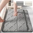 thumbnail image 1 of Alfombrilla de baño de 1 unidad, 50 x 80 cm, antideslizante, para secar los pies, de poliéster de secado rápido, diseño envolvente para mayor comodidad después de la ducha (beige)., 1 of 9