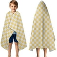 thumbnail image 3 of Yellow and White Checkerboard Pattern Hooded Bath Towel，50"x30" for Ages 3 To 12 Kids, Quick Dry Lightweight Soft Microfiber Hood Beach Towel Cover Up for Kids, 3 of 7