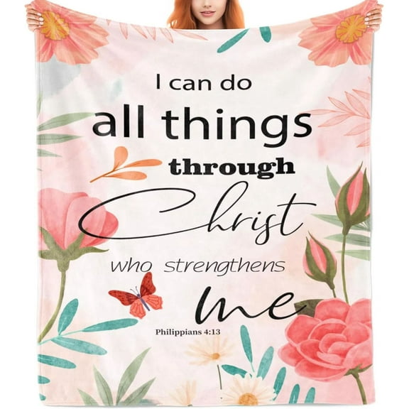 AMHNF Christian Gifts for Women, Christian Gifts Blanket 80"x60", Perfect for Religious Birthdays, Baptism, Confirmation, and Spiritual Gifts for Women and Girls