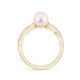 thumbnail image 2 of Angara Japanese Akoya Cultured Pearl Interlaced Shank Engagement Ring in 14K Yellow Gold for Women | June Birthstone Jewelry for Her, 2 of 8
