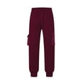 thumbnail image 5 of FRSASU Mens 2 Piece Solid Color Outfits Casual Lapel Button Jacquard Long Sleeve Shirts and Pants Matching Set Sweatsuit Wine, 5 of 5