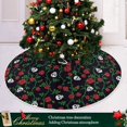 thumbnail image 6 of FMSHPON Rose Flower Skull Day of Dead Floral Xmas Christmas Tree Skirt Stand Mat for Holiday Party Decoration Indoor Outdoor 36 inches, 6 of 6