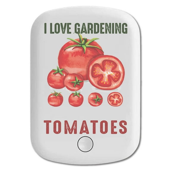 DistinctInk Magnetic Battery Pack, 5000 mAh Wireless Portable Charger with USB-C Cable, Compatible with MagSafe iPhone 14 / 13 / 12 Series - I Love Gardening from My Head Tomatoes