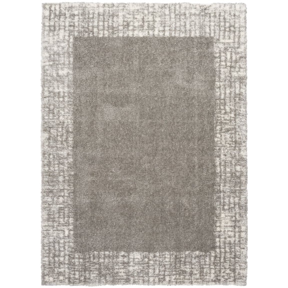 Nourison Pacific Shag 7'10" x 9'10" Grey Shag Indoor Area Rug