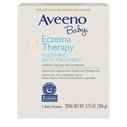 Aveeno, Baby, Eczema Therapy, Soothing Bath Treatment, Fragrance Free, 5 Bath Packets, 0.75 oz (21 g) Each Pack of 2