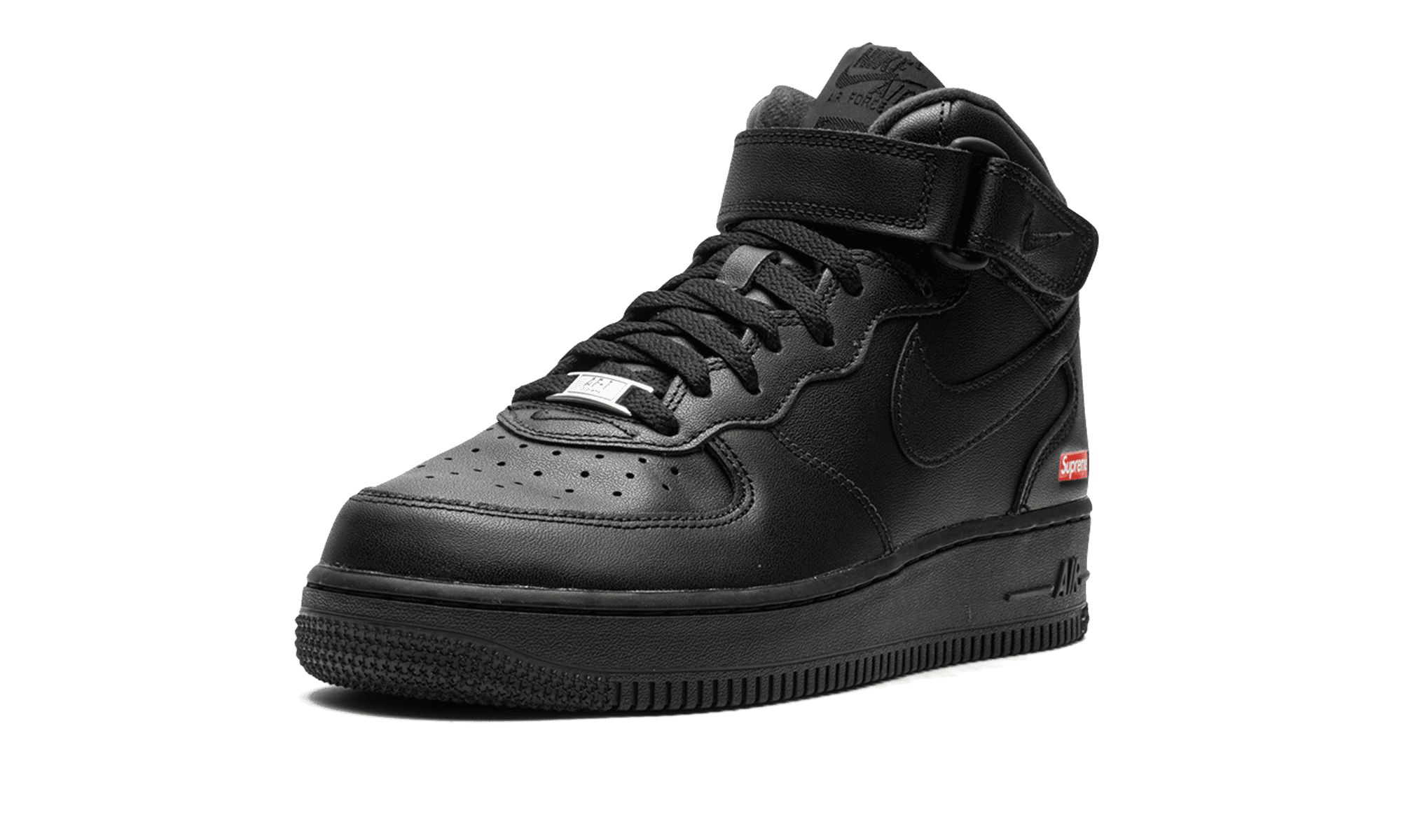 NIKE MENS Air Force 1 Mid "Supreme - Mini Box Logo Black" FZ8784 001 from Stadium Goods