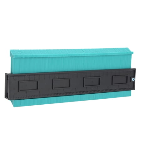 Riousery Multifunctional Contour Gauge ABS Plastic Irregular Shape Duplicator Woodworking Measuring Tool Profile Ruler Standard 10 inches / 25.4 cm Green Color for DIY Construction