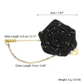 thumbnail image 2 of Uxcell Men Cloth Gold Trim Rose Flower Pin, Suit Lapel Stick, Handmade Boutonnieres, Black 1 Pcs, 2 of 6
