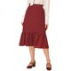 thumbnail image 1 of Allegra K Falda a media pierna con cintura elástica y lunares para mujer Vino rojo M Unique Bargains Falda, 1 of 6