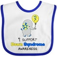 thumbnail image 3 of Inktastic I Support Down Syndrome Awareness Elephant with Balloon Boys or Girls Baby Bib, 3 of 4