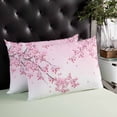 thumbnail image 3 of Pink Flowers Throw Pillow Cover Case, Couch Sofa Bed Pillowcase, Soft Decorative Lumbar Pillow Protector, Summer Gradient Botanical Blossom Floral 12x20Inch Reversible Pillow Shams with Zipper, 3 of 6