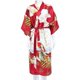 thumbnail image 3 of Long Kimono Bathrobe Sleepwear Artificial Silky Bathrobe Cardigan Nightgown, 3 of 4