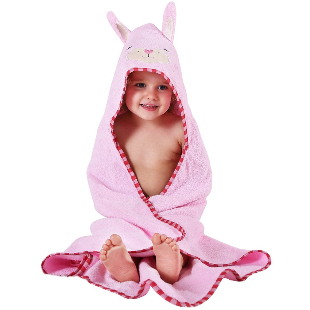 Soft Cotton Unisex Toddler Bathrobe 0-6T Rose MICHLEY Hooded Baby Bath Towels