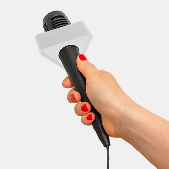 KALLORY 3Ud Mic Flag Plástico Para Micrófono Con Logo Moderno Para De