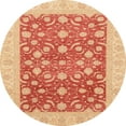thumbnail image 1 of Ahgly Company Indoor Round Abstract Orange Red Oriental Area Rugs, 3' Round, 1 of 6