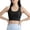 Black, variant on Racerback Sports Bra for Women Scoop Neck Breathable Full Coverage Yoga Fitness Tank Top Wireless Workout Gym Comfortable Bra Brown S