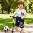 thumbnail image 6 of NOLDARES Toddler Boys Summer Clothes Garbage Truck Print Short Sleeve Tee Elastic Shorts Set Blazer,2-3 Y, 6 of 6