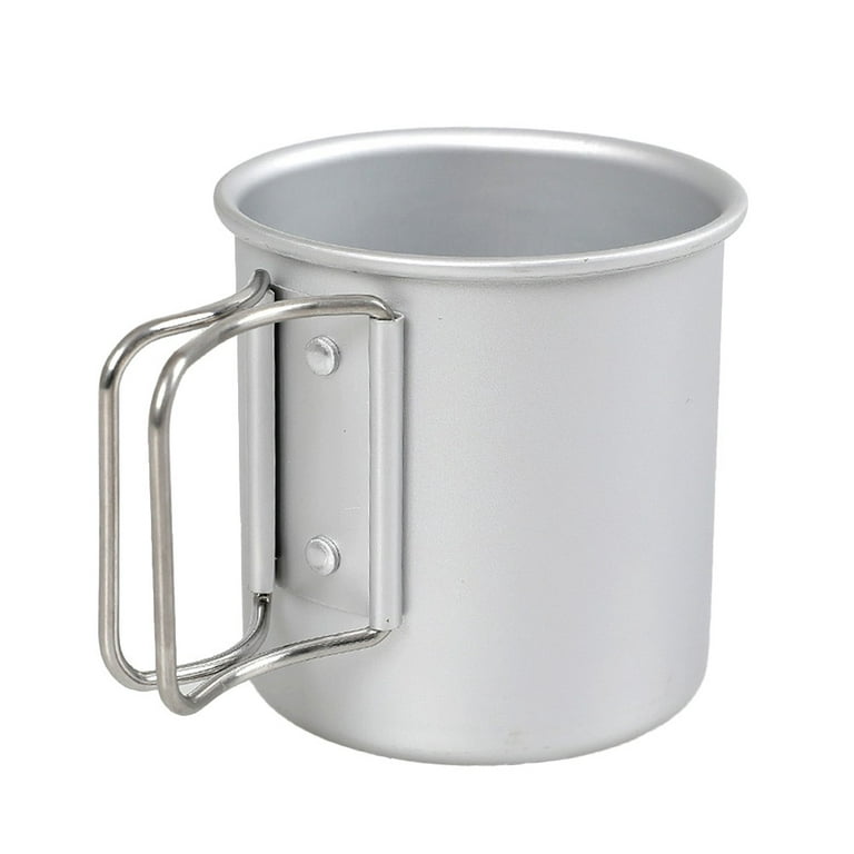 250ml Aluminum Camping Mug Coffee Cup with Folding Handles Water Cup Mug