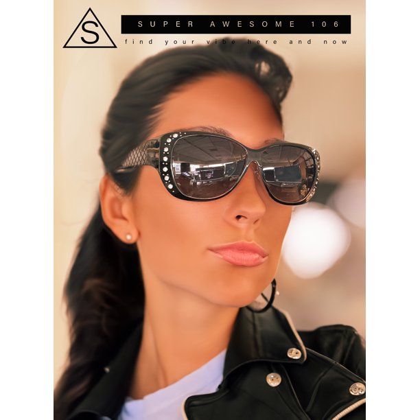 SA106 Polarized 55mm Fit Over OTG Butterfly Rhinestone Diva  display picture 2