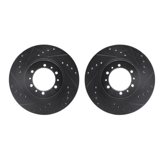 Dynamic Friction Company Front Brake Rotors-Drilled and Slotted-Black 8002-72035