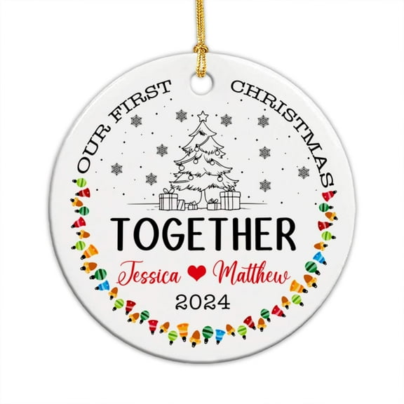 Our First Christmas Together Ornament 2025, Personalized Married Couple Ceramic Ornament, Custom Name Mr & Mrs Christmas Ornament 1st Xmas Together Couple Ceramic Ornament, Newlywed Gift 7iEKrc
