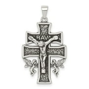BEST PRICE PRODUCT Sterling Silver Antiqued Mini Caravaca Crucifix Pendant QC8134
