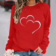 thumbnail image 2 of Sweatshirt For Women Valentines Shirts Love Heart Graphic Long Sleeve Funny Sweater Pullover Tops Festival Red Sweatshirt Hoodies For Women, 2 of 4