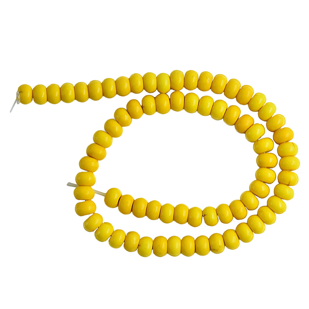 HOT!NEW 14mm Turkey yellow turquoise round cake Coin loose beads 15" Strand