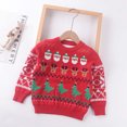 thumbnail image 2 of Toddler Boys Christmas Sweater Round Neck Knitted Sweatshirt Fall Winter Pullover Clothes Tops Size 2-3T, 2 of 8