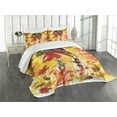 thumbnail image 3 of Ambesonne Fall Quilted Bedspread Set 3 Pcs, Couple at Autumn Alley, King Size, Multicolor, 3 of 5
