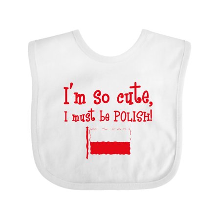 Inktastic So Cute Polish Boys or Girls Baby Bib