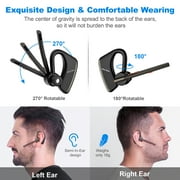 New bee Bluetooth Earpiece V5.2 Wireless Bluetoot,24H Talk/180Days Standby,ENC Dual Mic Noise Cancelling,270°Rotatable Mic,Left/Right Ear Compatible for iPhone Android Driver Business Office,Black