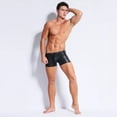 thumbnail image 5 of Men Shiny Leather Boxer, Sexy Open Crotch, Soft Matte Leather, Shaping Short Pants, 5 of 6