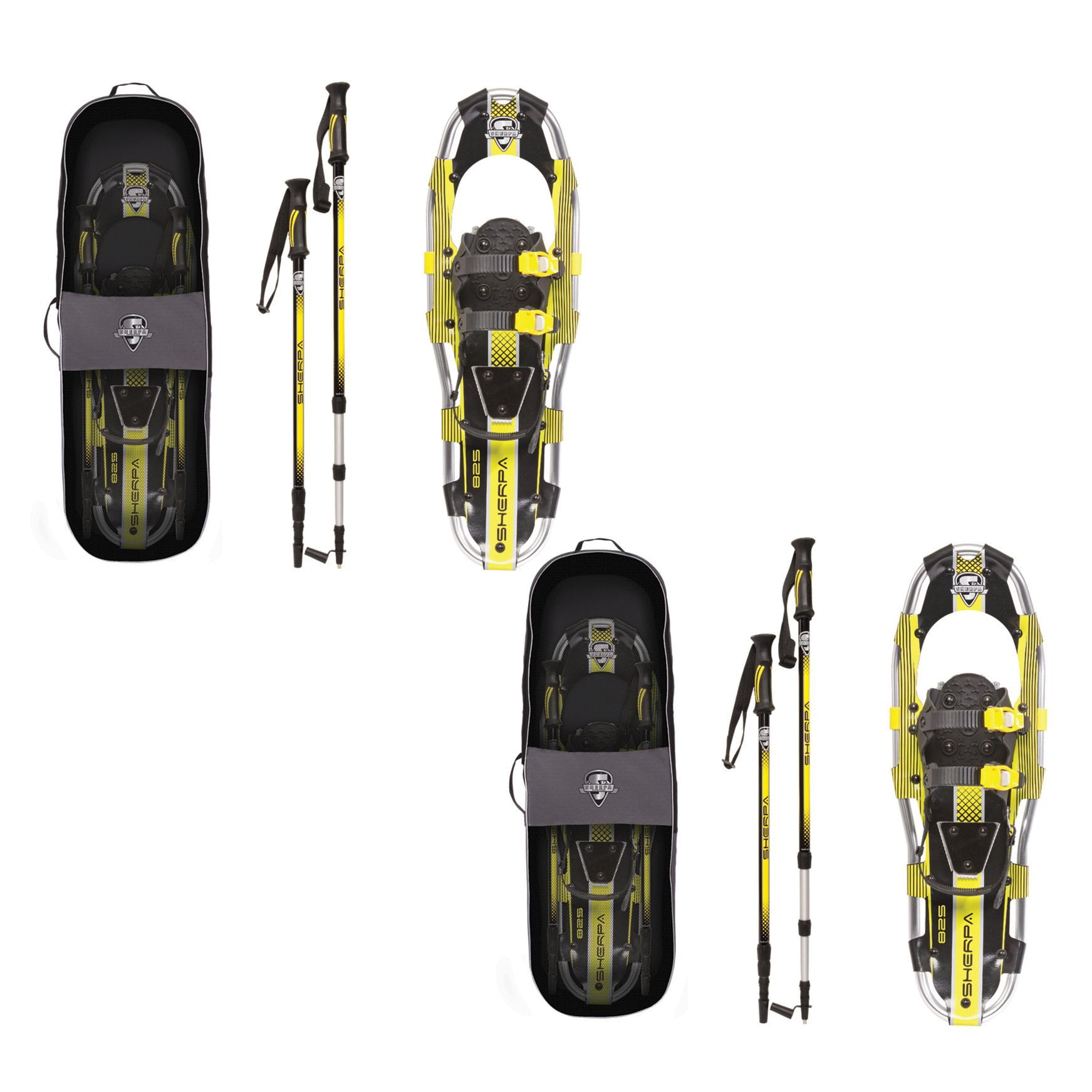 Yukon Charlie's Sherpa Series Snowshoe 8 x 25 Inches, Yellow Black (2 Pack) by Yukon Charlie's