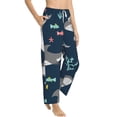 thumbnail image 6 of Salouo Friendly Smiling Sharks Print Women's Pajama Pants Casual Loose Sweatpants PJs Flowy Pants Drawstring Palazzo for Women Wide Leg Pants Lounge Pajama -X-Large, 6 of 8