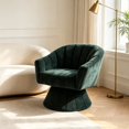 thumbnail image 4 of 360 Degree Swivel Accent Chair with Channel Tufting in Green Corduroy, 4 of 10